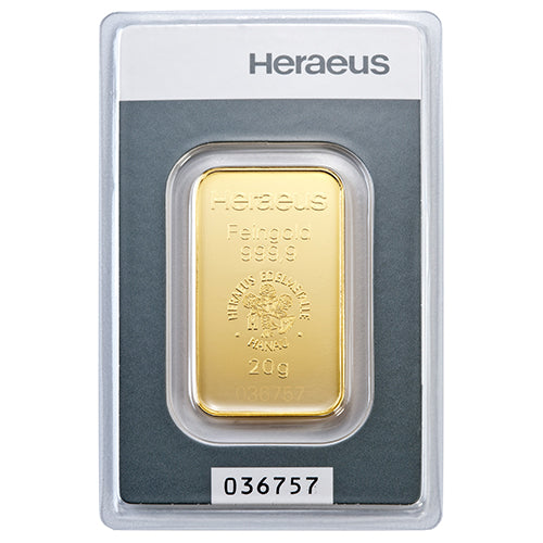 20g Gold Prägebarren Heraeus