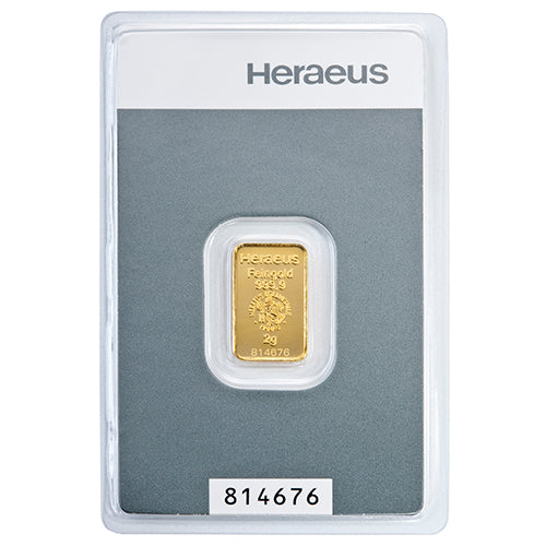 2g Gold Kinebarren Heraeus