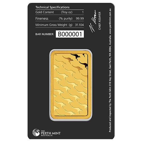 1 Unze Gold Prägebarren Perth Mint