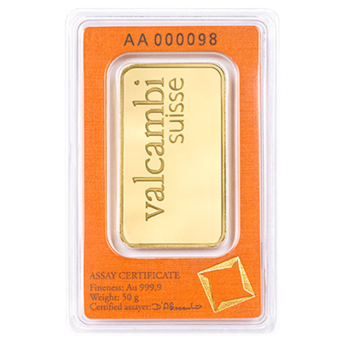 50g Gold Prägebarren Valcambi