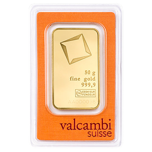 50g Gold Prägebarren Valcambi