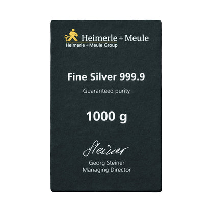 Silberbarren Heimerle + Meule - 1 Kilo - Gussbarren