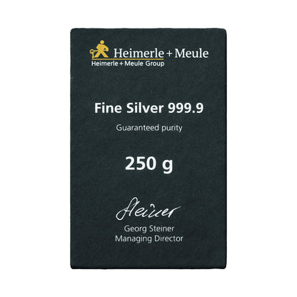 Silberbarren Heimerle + Meule - 250 Gramm - Gussbarren