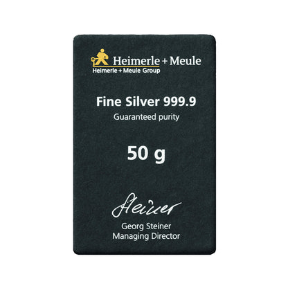 50g Silber Gussbarren Heimerle+Meule