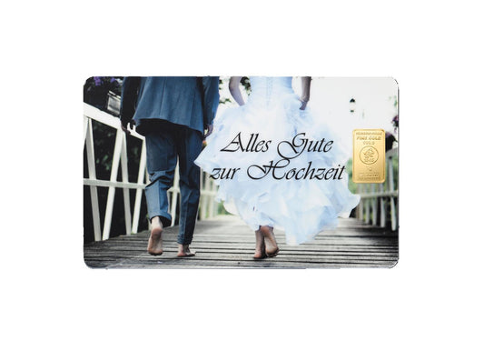 FineCard 1 Gramm Gold - „Alles Gute zur Hochzeit“