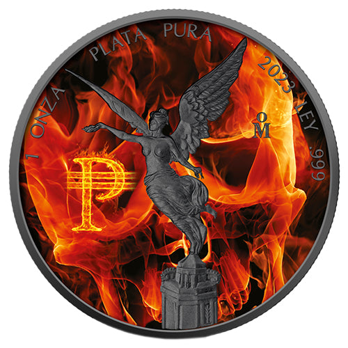 Sammlermünze Silber Libertad - Burning Libertad - 1 Unze - Serie Golden Noir 2023