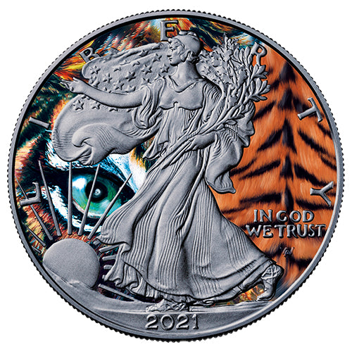 Sammlermünze Silber Eagle - Der Tiger - 1 Unze - 2021