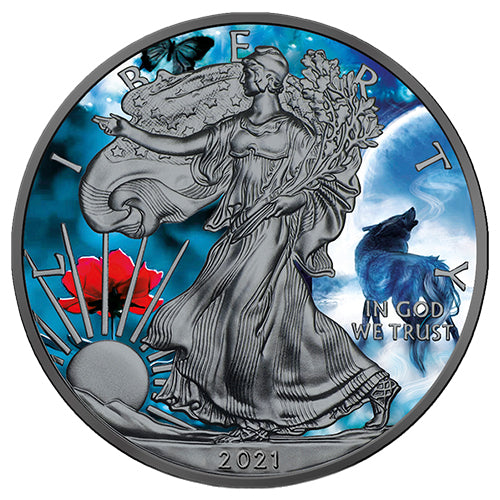 Sammlermünze Silber Eagle - Der Wolf - 1 Unze - 2021