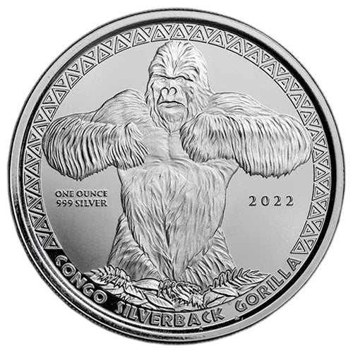 1 Unze Silber Kongo Gorilla 2022