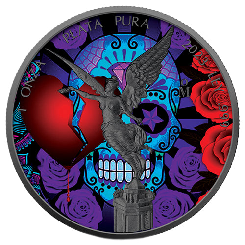 Sammlermünze Silber Libertad - Liebe tötet - 1 Unze - Serie Golden Noir 2023