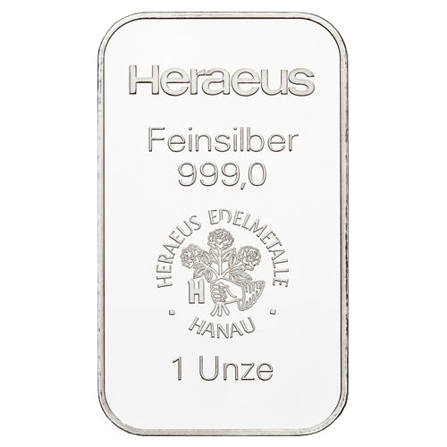 Silberbarren Heraeus 1 Unze - Prägebarren