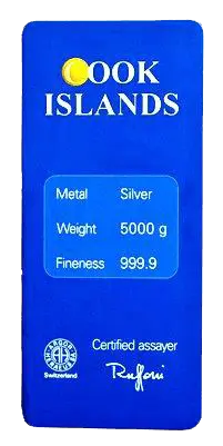 5 Kilo Silbermünzbarren Cook Islands Bounty gegossen - differenzbesteuert