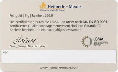 FineCard 1 Gramm Gold - „Alles Gute zur Hochzeit“