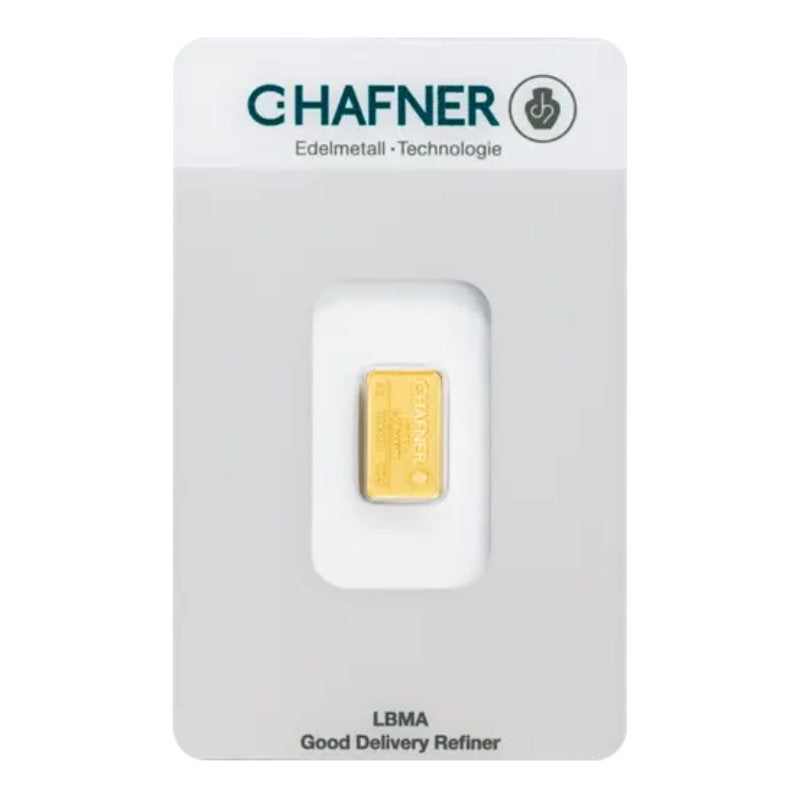 2g Gold Prägebarren C. Hafner