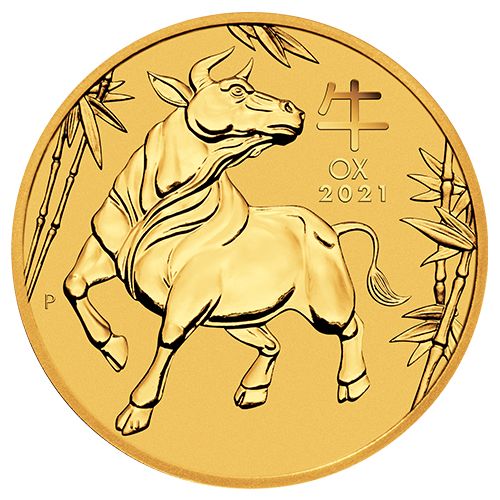1/10 Unze Gold Lunar Serie III Ochse 2021
