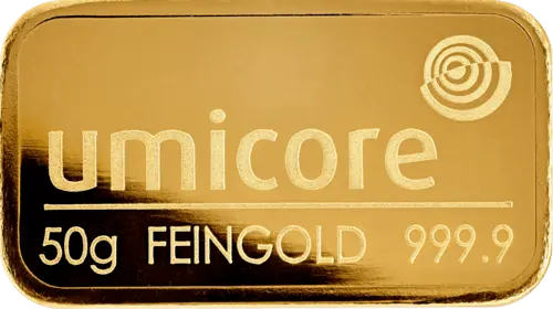 50g Gold Gussbarren Umicore