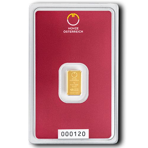 1g Gold Prägebarren Münze Österreich Goldbarren Münze Österreich 1 Gramm | Glänzend Vorsorgen