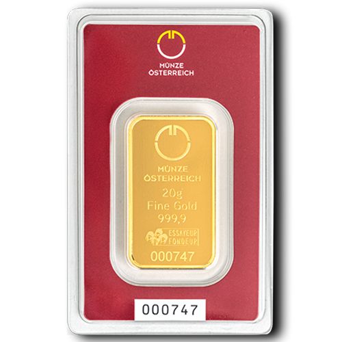 20g Gold Prägebarren Münze Österreich