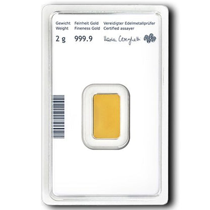 2g Gold Prägebarren Münze Österreich Goldbarren Münze Österreich 2 Gramm | Glänzend Vorsorgen