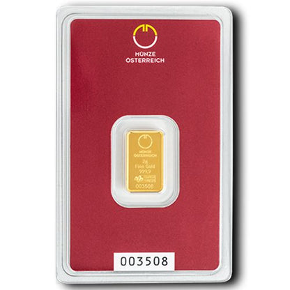2g Gold Prägebarren Münze Österreich Goldbarren Münze Österreich 2 Gramm | Glänzend Vorsorgen