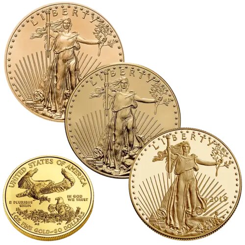 Darstellung Motivseite 1 Unze Gold American Eagle Type 2 diverse Jahrgänge, Feingold, United States Mint