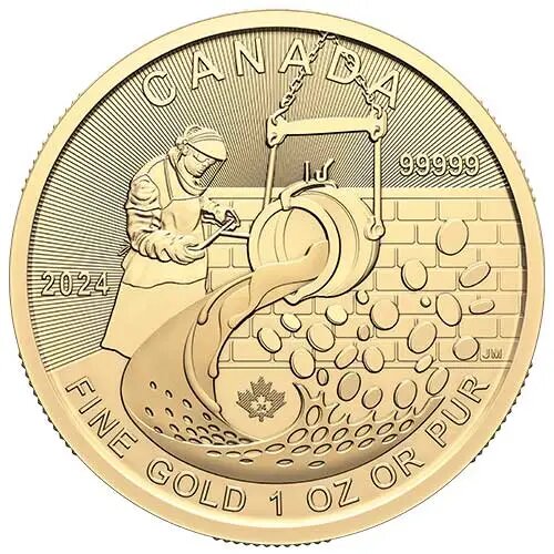 Motivseite 1 Unze Gold Klondike Goldrausch 2024, Feingehalt 999,9/1000, Royal Canadian Mint