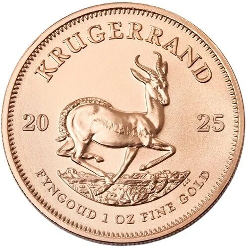 Motivseite 1 Unze Gold Krügerrand 2025, Feingehalt 916,7/1000, South African Mint