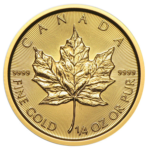 Motivseite 1/4 Unze Gold Maple Leaf diverse Jahrgänge, Feingehalt 999,9/1000, Royal Canadian Mint