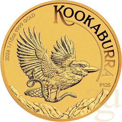Motivseite 1/10 Unze Gold Kookaburra 2024, Feingehalt 999,9/1000, Feingold, Perth Mint