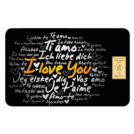 FineCard 1 Gramm Gold - „Ich liebe dich“