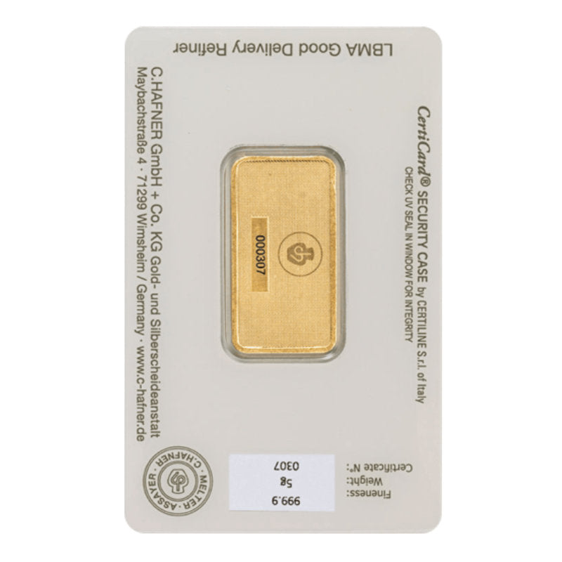 5g Gold Prägebarren C. Hafner