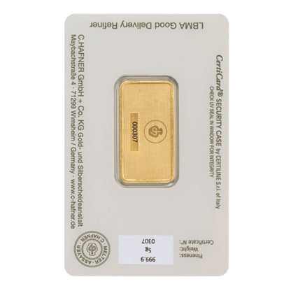 5g Gold Prägebarren C. Hafner