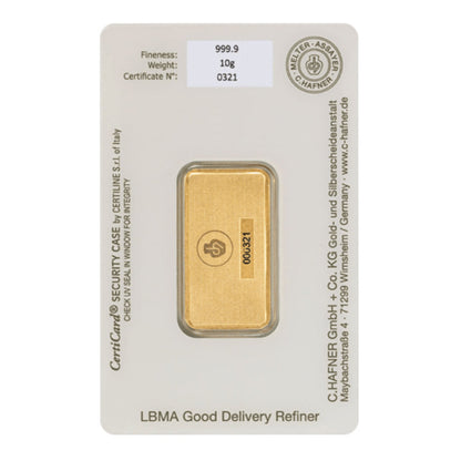 10g Gold Prägebarren C. Hafner
