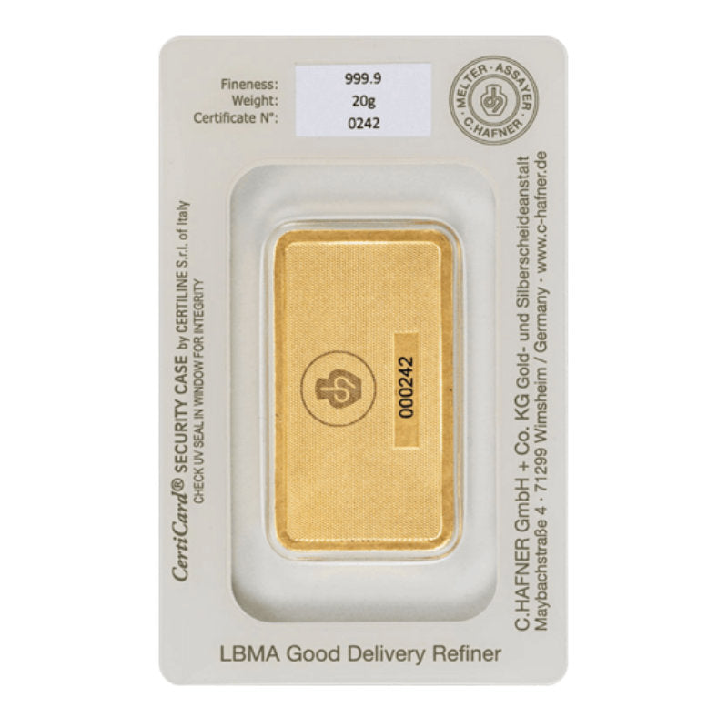 20g Gold Prägebarren C. Hafner