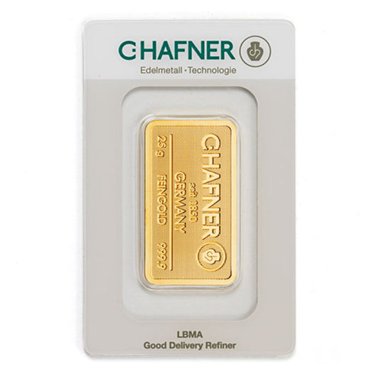 Goldbarren C. Hafner - 25 Gramm - Prägebarren