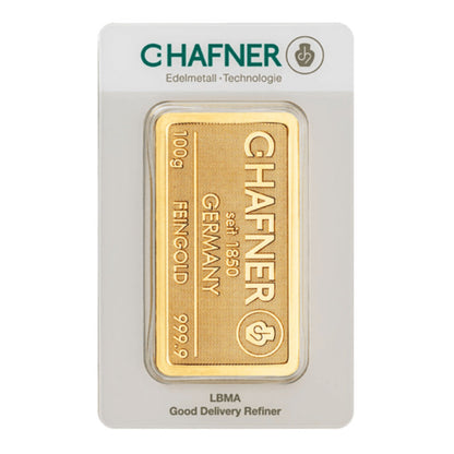 100g Gold Prägebarren C. Hafner
