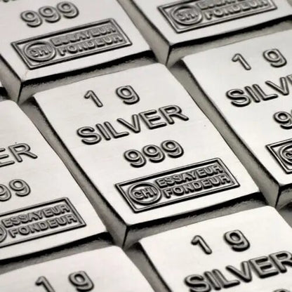 100x1g Silber Tafelbarren Valcambi