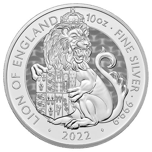 10 Unzen Silber Lion of England 2022 - differenzbesteuert