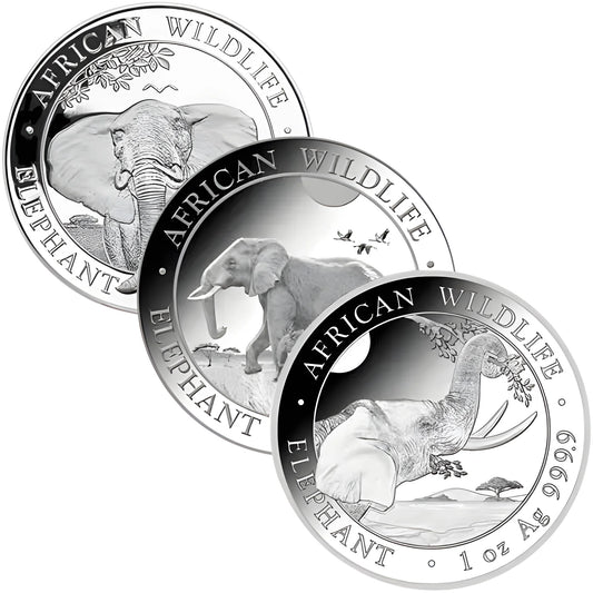 1 Unze Silber Somalia Elefant diverse Jahrgänge differenzbesteuert