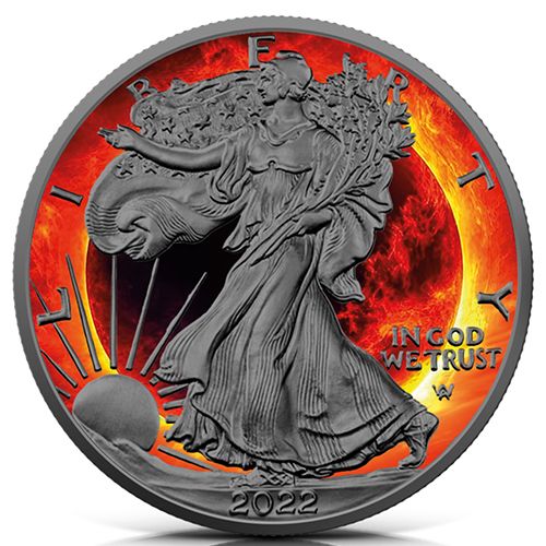 1 Unze Silber Eagle -Sonnenfinsternis- 2022