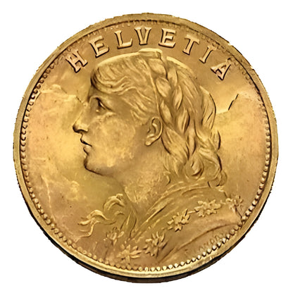 20 Franken Gold Vreneli diverse Jahrgänge